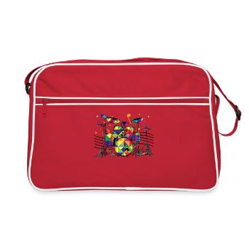 Caisson géométrique de batteries néon - Sac Retro - rouge/blanc - Devant