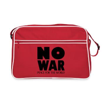 NO WAR Peace for the world - Retro Tasche - Rot/Weiß - Vorne