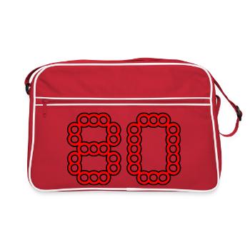 80. 80 YEARS. 80th ANNIVERSARY. 80 YEARS ANNIVERSARY. - Retro Bag - red/white - Front