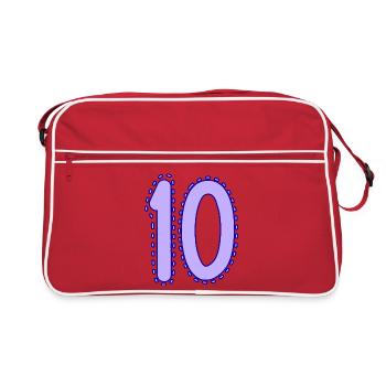 10. 10 YEARS. 10th ANNIVERSARY. 10 YEAR ANNIVERSARY. - Retro Bag - red/white - Front