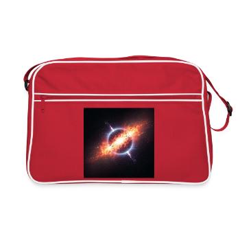 Kosmischer Orbit Kunstdruck - Retro Tasche - Rot/Weiß - Vorne