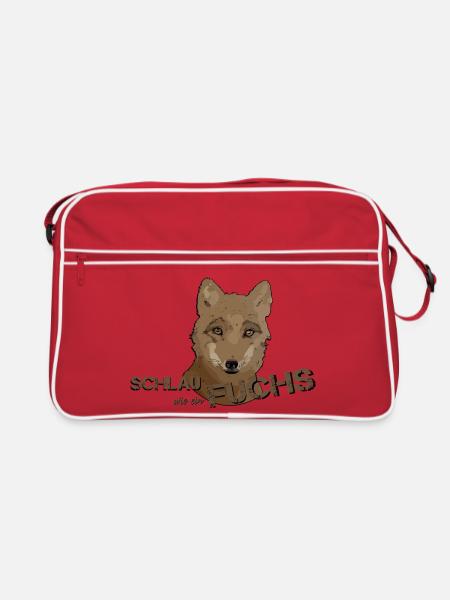 Fuchs schlauer Fuchs schlau schlauer wie ein Fuchs - Retro Tasche - Rot/Weiß