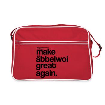 make äbbelwoi great again - Retro Tasche - Rot/Weiß - Vorne