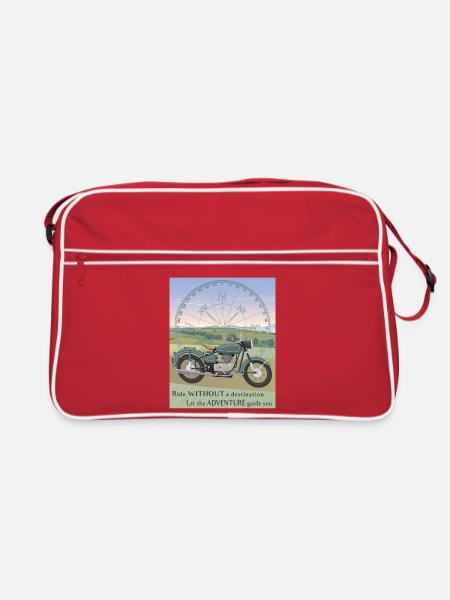 Motorradfahrt - Retro Tasche - Rot/Weiß