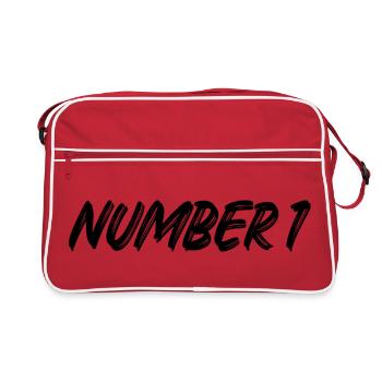 Numéro 1 - un - premier - premier - 1 - numéro 1 - Sac Retro - rouge/blanc - Devant