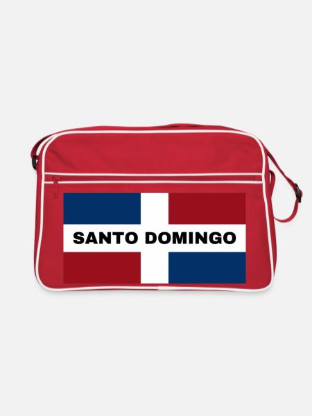 Santo Domingo City in Dominican Republic Flag - Retro Bag - red/white