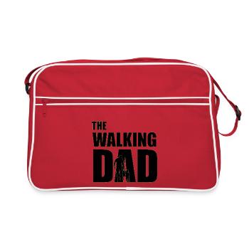 Le papa marchant (noir) contour Or - Sac Retro - rouge/blanc - Devant