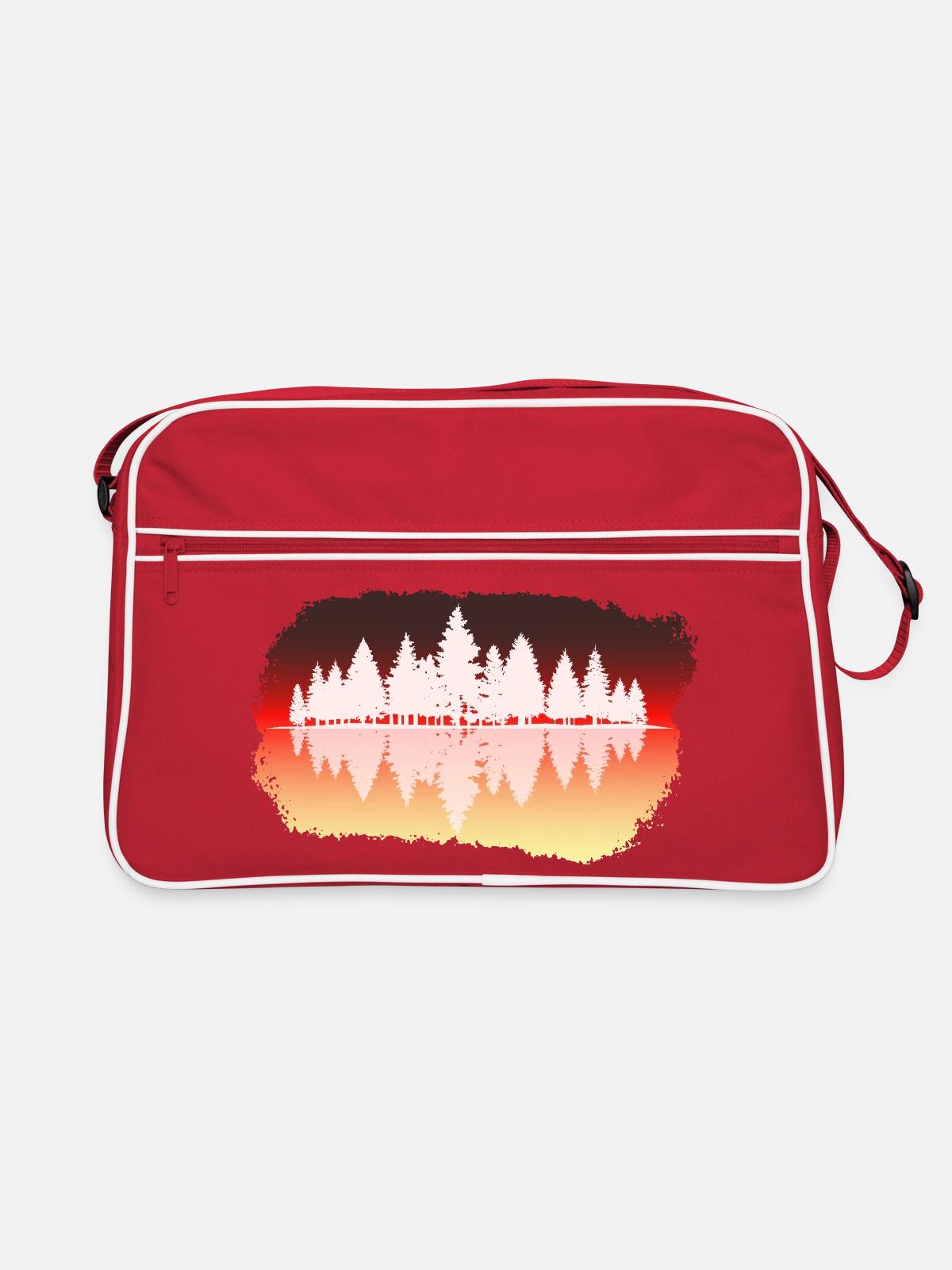 Wald - Forest - Retro Tasche - Rot/Weiß - Vorne
