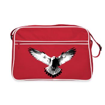 Faucon noir et blanc - Sac Retro - rouge/blanc - Devant