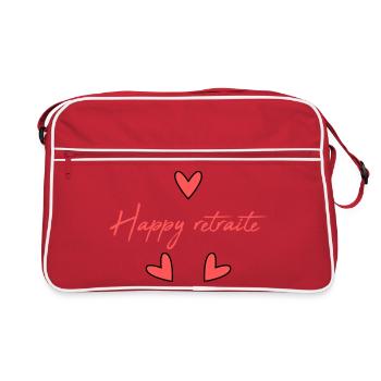 RETIREMENT. RETIREMENT. RETIRED. HAPPY RETIREMENT - Retro Bag - red/white - Front