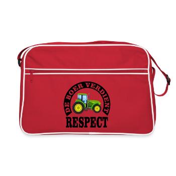 Les agriculteurs méritent le respect - Sac Retro - rouge/blanc - Devant