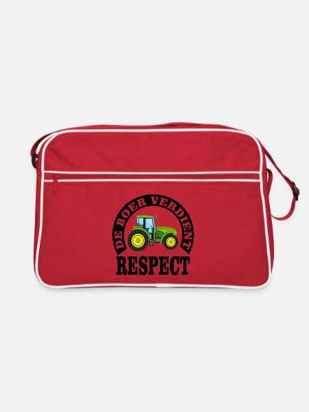 Les agriculteurs méritent le respect - Sac Retro - rouge/blanc