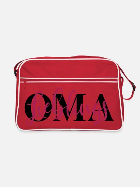 Lieblingsoma Oma - Retro Tasche - Rot/Weiß - Vorne