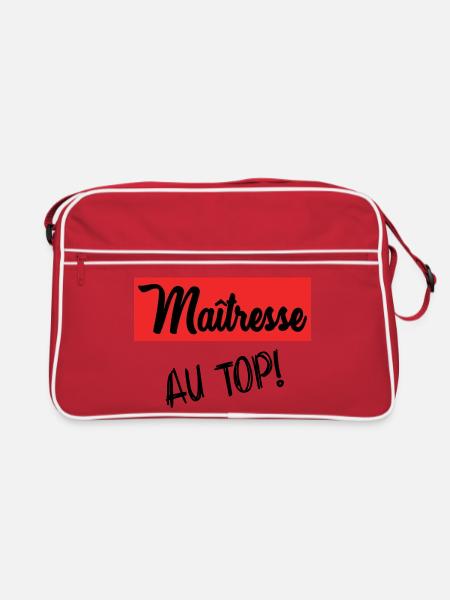 GELIEBTE. VIELEN DANK. DANKE HERRIN - Retro Tasche - Rot/Weiß - Vorne