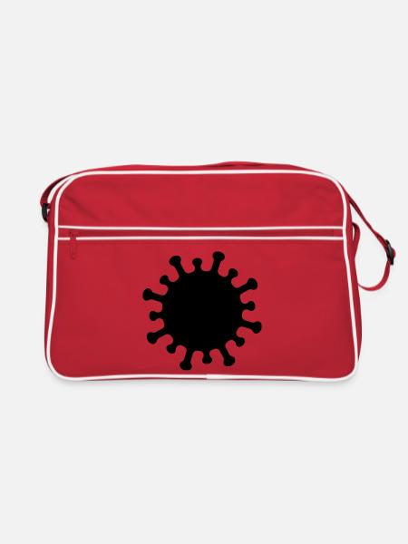 Corona-Virus-Symbol - Retro Tasche - Rot/Weiß - Vorne