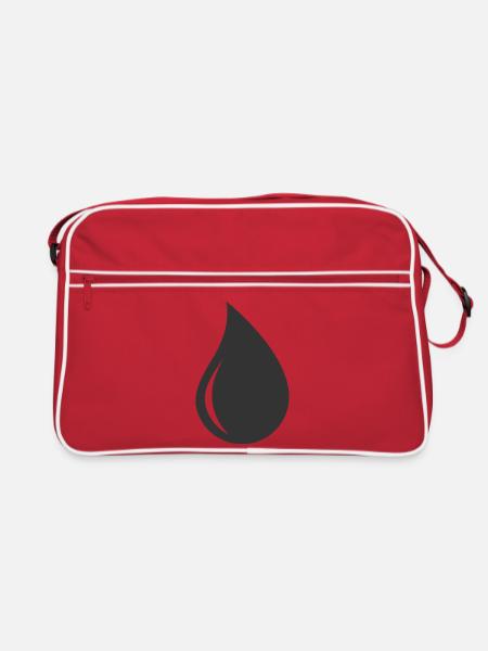 Logo-Symbol für Tropfenform - Retro Tasche - Rot/Weiß - Vorne