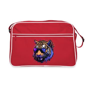 Retro cool tiger head - Retro Bag - red/white - Front