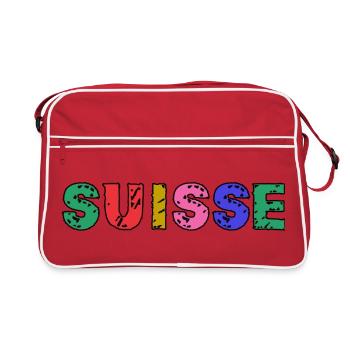SUISSE. PAYS. GENEVE. HUMOUR. DRAPEAU. GENEVE - Sac Retro - rouge/blanc - Devant