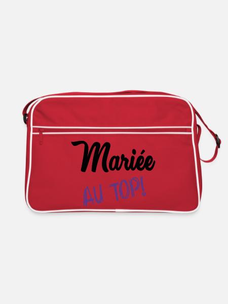 ZUKÜNFTIGE BRAUT. Junggesellinnenabschied. HOCHZEIT - Retro Tasche - Rot/Weiß - Vorne