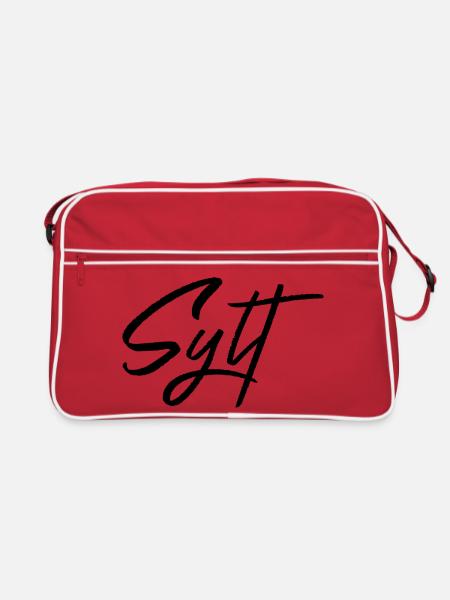 Sylt - Retro Tasche - Rot/Weiß