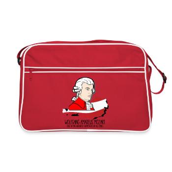 Wolfgang Amadeus Mozart - greatest composer - Retro Tasche - Rot/Weiß - Vorne