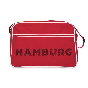 Hamburg German City Hatching lettering - Retro Bag - red/white - Front