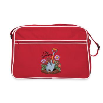 I Dig Gardening - Retro Bag - red/white - Front