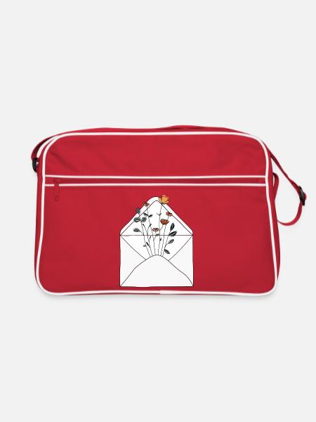 Blumengrüße² - Retro Tasche - Rot/Weiß