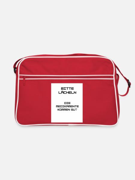 Keep Smiling - Retro Tasche - Rot/Weiß