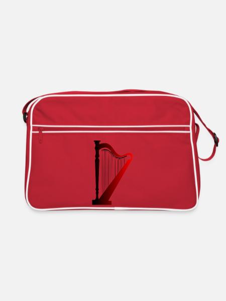 Harfe - Retro Tasche - Rot/Weiß