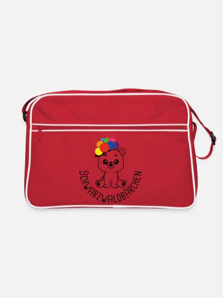 Schwarzwaldbärchen - Retro Tasche - Rot/Weiß