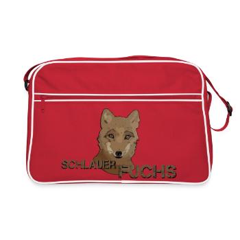 Fuchs schlauer Fuchs - Retro Tasche - Rot/Weiß - Vorne