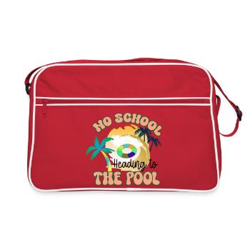 Auf dem Weg zum Pool - Retro Tasche - Rot/Weiß - Vorne