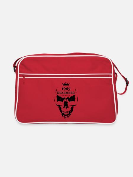 Dezember 1965 Totenkopf - Retro Tasche - Rot/Weiß