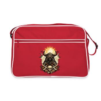 Rabenkrieger-Sonnenkranz - Retro Tasche - Rot/Weiß - Vorne