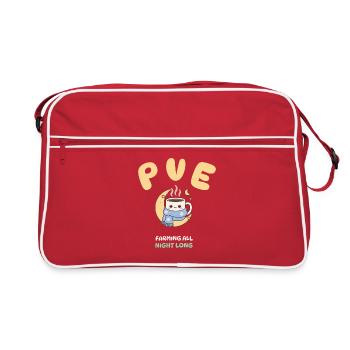 Cozy Gamer PvE Farming All Night Long Design - Retro Tasche - Rot/Weiß - Vorne