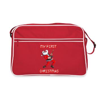 Rockin Santa Weihnachtsgitarre - Retro Tasche - Rot/Weiß - Vorne