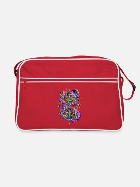 Sphärenwald der Zeit - Retro Tasche - Rot/Weiß