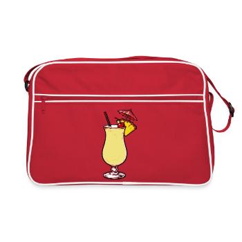 Tropischer Ananas-Cocktail - Retro Tasche - Rot/Weiß - Vorne