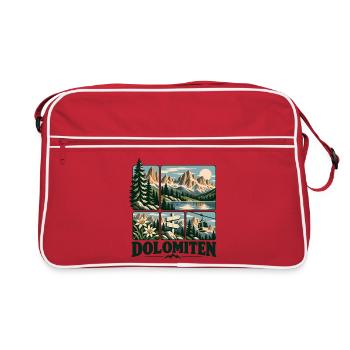 Dolomiten Alpine Adventure - Retro Tasche - Rot/Weiß - Vorne