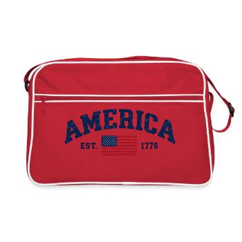 Amerikanische Flagge USA Vereinigte Staaten von Amerika US 4. - Retro Tasche - Rot/Weiß - Vorne