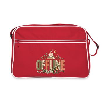 Offline Mode – Bücher & Kaffee - Retro Tasche - Rot/Weiß - Vorne