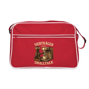 Siebträger Geschenk für die erste Espressoecke - Retro Tasche - Rot/Weiß - Vorne