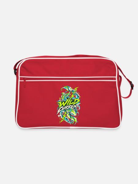 Wilder Current Drachenwelle - Retro Tasche - Rot/Weiß