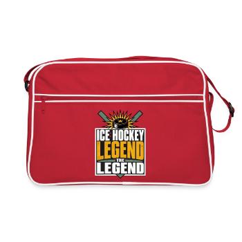 Eishockey Legende Puck Spieler Fan - Retro Tasche - Rot/Weiß - Vorne