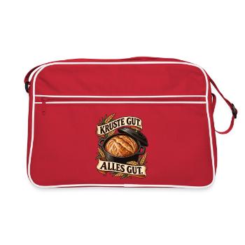 Krustenbrot im Topf – Alles gut - Retro Tasche - Rot/Weiß - Vorne