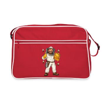 Imker im Comicstil – Bienen und Honig - Retro Tasche - Rot/Weiß - Vorne