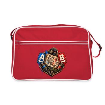 Gamer Motiv  Taktik Shooter Desin Gesch Nerd Gamer - Retro Tasche - Rot/Weiß - Vorne
