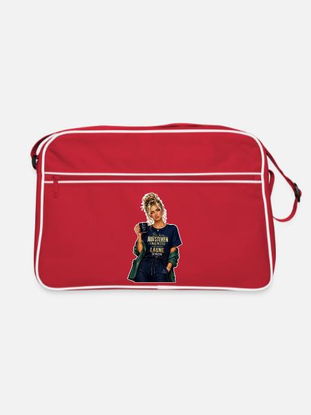 Aufstehenstimmung Morgenkick - Retro Tasche - Rot/Weiß