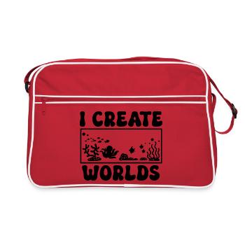 Aquascaping Spruch - Retro Tasche - Rot/Weiß - Vorne